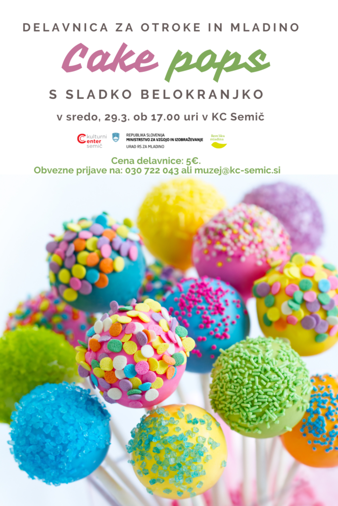 Vabilo Delavnica cake pops