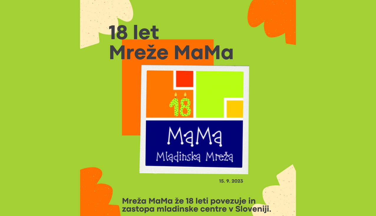 Banner za 18 obletnico Mreže MaMa