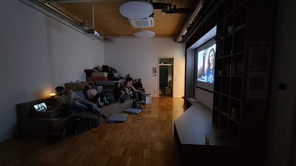 People watching a movie