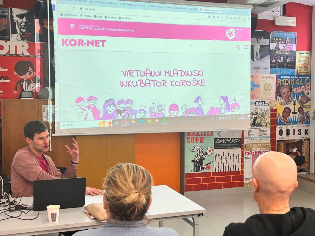 Predstavitev virtualnega mladinskega inkubatorja Koroške Kor-net.