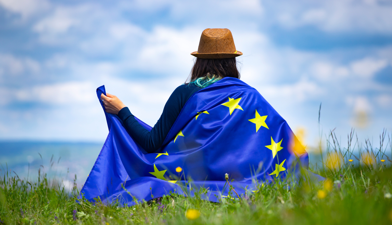 ženska; EU zastava