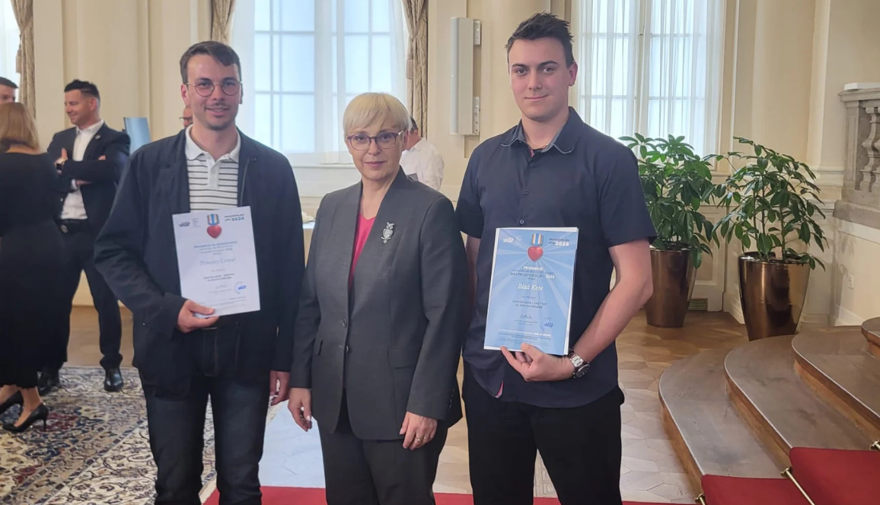 nagrajenec s predsednico države