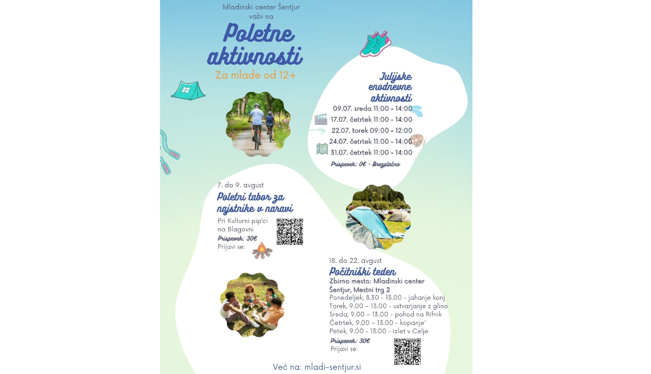 Počitniške aktivnosti za mlade iz Šentjurja in okolice