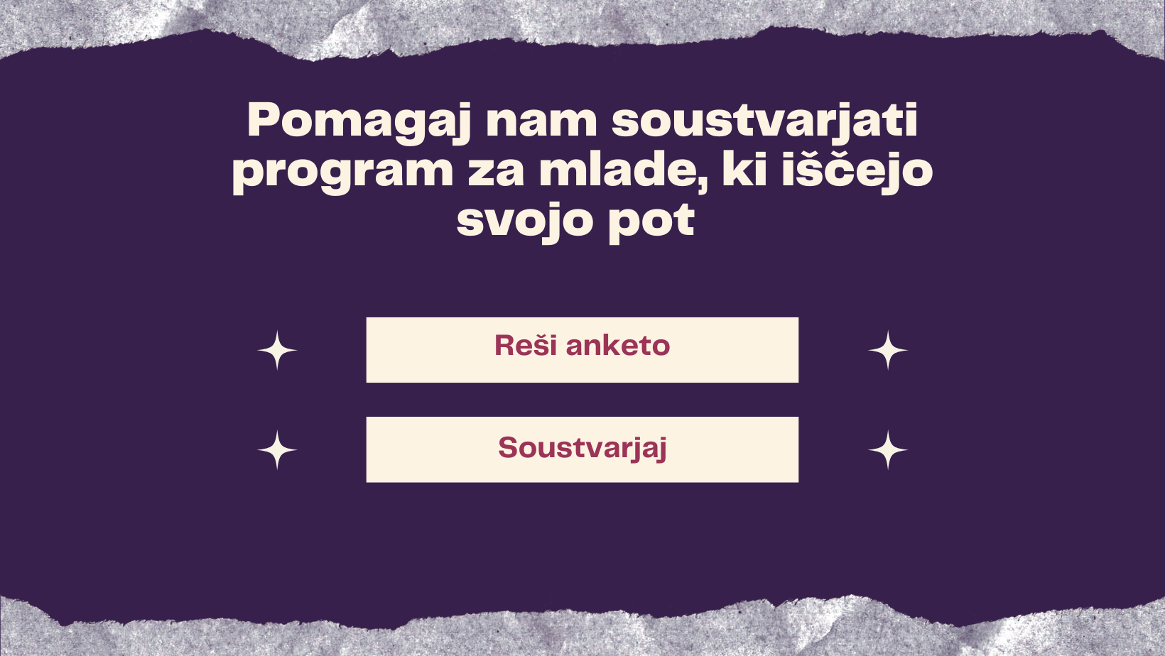 Pomagaj nam soustvarjati program za mlade, ki iščejo svojo pot – reši anketo