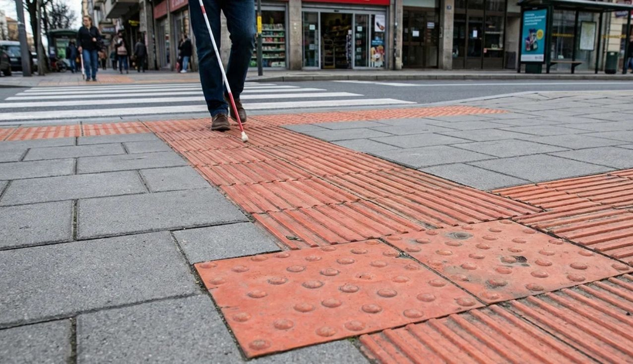 oznake za slepe in slabovidne na tleh