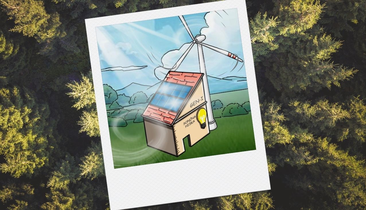 sončna hiška na ozadju