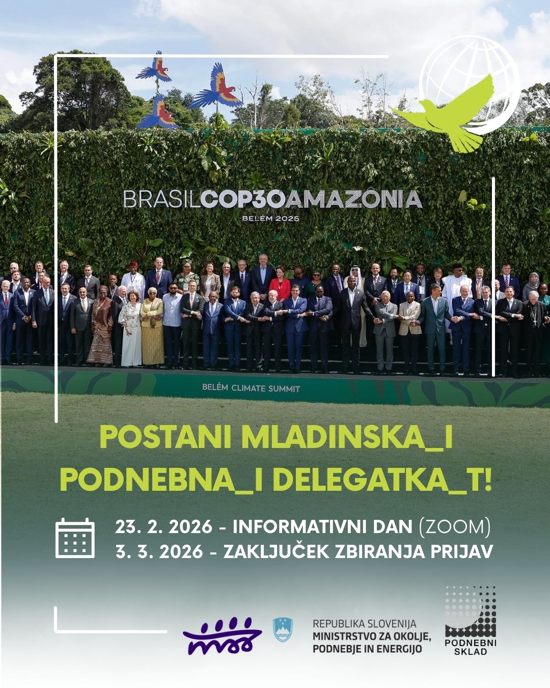 Postani nov_a Mladinski_a podnebni_a delegat_ka Slovenije 2026! (Grafika - vabilo)