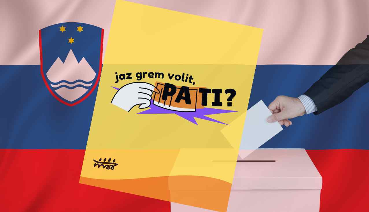slovenska zastava s volilno skrinjo