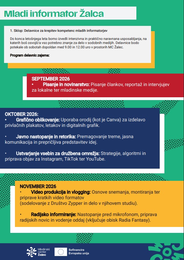 Odlične delavnice s področja novinarstva, retorike, družbenih omrežij in oblikovanja.